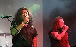 Chuck Billy and Steve Souza on stage