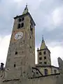 The Romanesque clock-towers