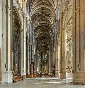 The nave and choir viewed from the western entrance