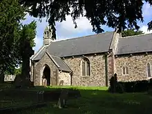 Stone-built church in a churchyard
