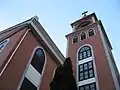 Looking up to the bell tower