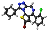 Ball-and-stick model of the ciclotizolam molecule