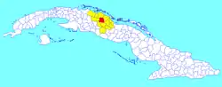 Cifuentes municipality (red) within  Villa Clara Province (yellow) and Cuba