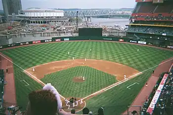 Cinergy Field during a Cincinnati Reds game vs. the New York Mets on April 27, 2001.