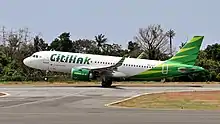 A Citilink Airbus A320neo taking off for Denpasar/Bali in 2018