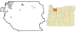 Location of Sandy in Clackamas County, Oregon