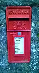 British Royal Mail GR VI Cast Iron Wall Post Box in Clackmannan, Scotland and still in use