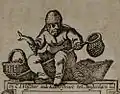 A "fisher logo" of Claes Jansz. Visscher, showing a hand net, 1630.