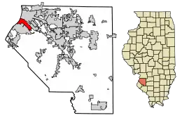 Location of Sauget in Clair County, Illinois.