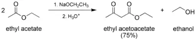 Preparation of ethyl acetoacetate.