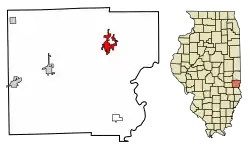 Location of Marshall in Clark County, Illinois