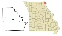 Location within Clark County and Missouri