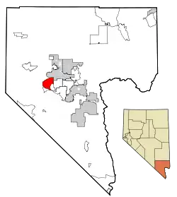 Location of Summerlin South in Clark County, Nevada
