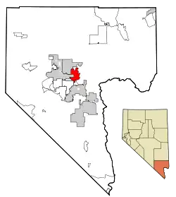 Location of Sunrise Manor in Clark County, Nevada