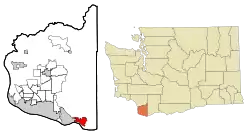 Location of Washougal, Washington