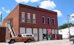 Storefronts at the corner of White and Division streets.