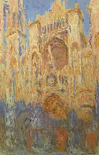 Rouen Cathedral, Facade (sunset), harmonie in gold and blue1892-1894Musée Marmottan MonetParis, France