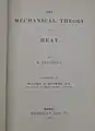 Title page of an 1879 English translation of Clausius' "The Mechanical Theory of Heat"