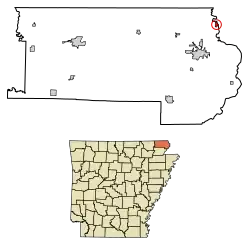 Location of St. Francis in Clay County, Arkansas.