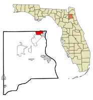 Location in Clay County and the state of Florida