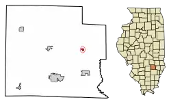 Location of Sailor Springs in Clay County, Illinois.