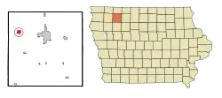 Location of Everly, Iowa