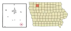 Location of Webb, Iowa