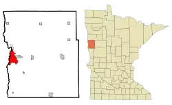 Location within Clay County