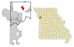 Location of Kearney within Missouri