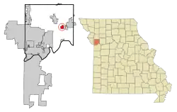 Location of Mosby, Missouri