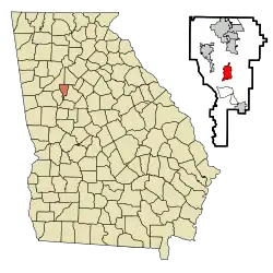 Location in Clayton County and the state of Georgia