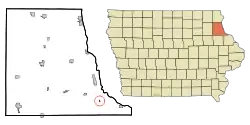 Location of Millville, Iowa