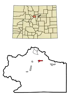 Location of the Downieville-Lawson-Dumont CDP in Clear Creek County, Colorado.