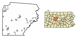 Location of Grampian in Clearfield County, Pennsylvania.
