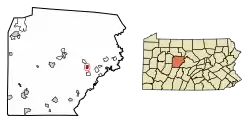 Location of Wallaceton in Clearfield County, Pennsylvania.