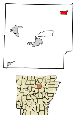 Location of Concord in Cleburne County, Arkansas.