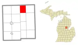 Location within Gladwin County