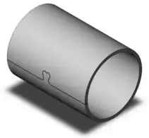 A clenched (or clinched) bushing