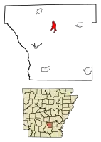 Location of Rison in Cleveland County, Arkansas.