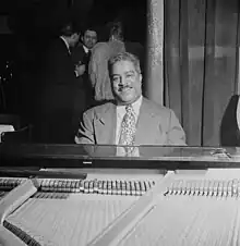 Cliff Jackson at the piano in 1947, photo by William P. Gottlieb