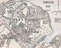 Hand drawn map of Cliffwood Beach, by Matt Furmato