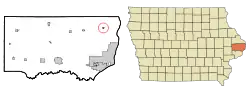 Location of Andover, Iowa