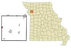 Location of Gower, Missouri