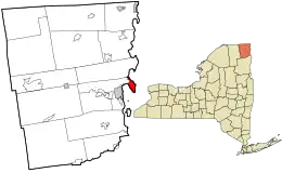 Location in Clinton County and the state of New York.