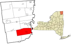 Location in Clinton County and the state of New York