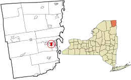 Location in Clinton County and the state of New York.