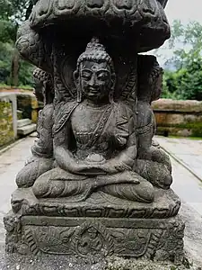 Close-up of Buddha carving