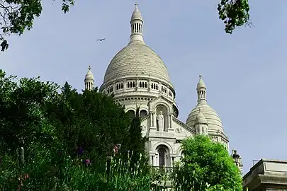 Close-up view of Sacre-Coeur Basilica