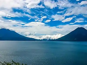 Clouds, mountains, lakes