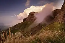 Clouds on mountains